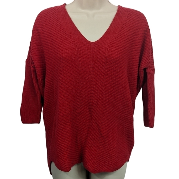 Express Chevron V Neck Sweater Sz S - Picture 1 of 11